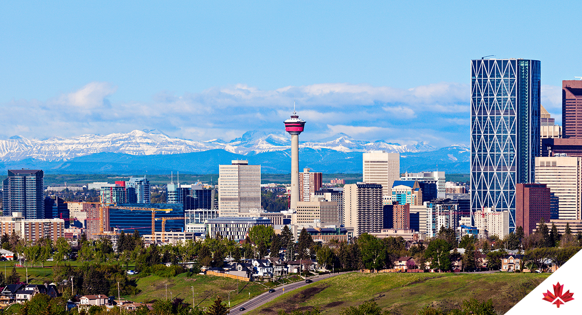 City skyline of Calgary, Alberta, Canada. 