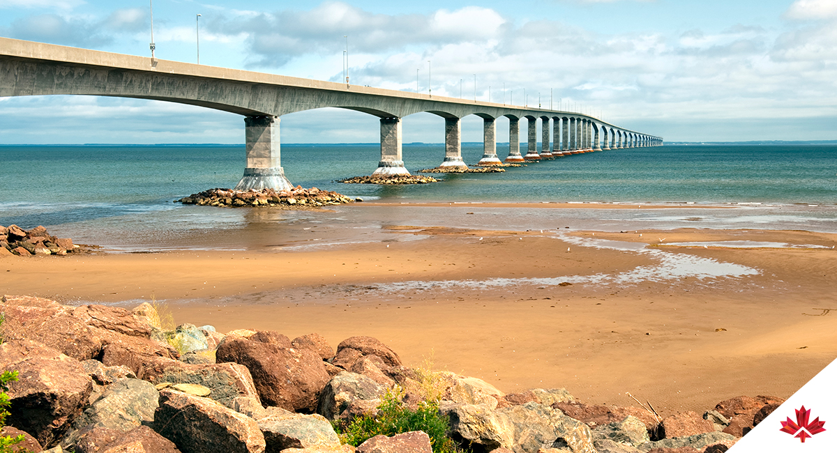 View of the Confederation Bridge from PEI.